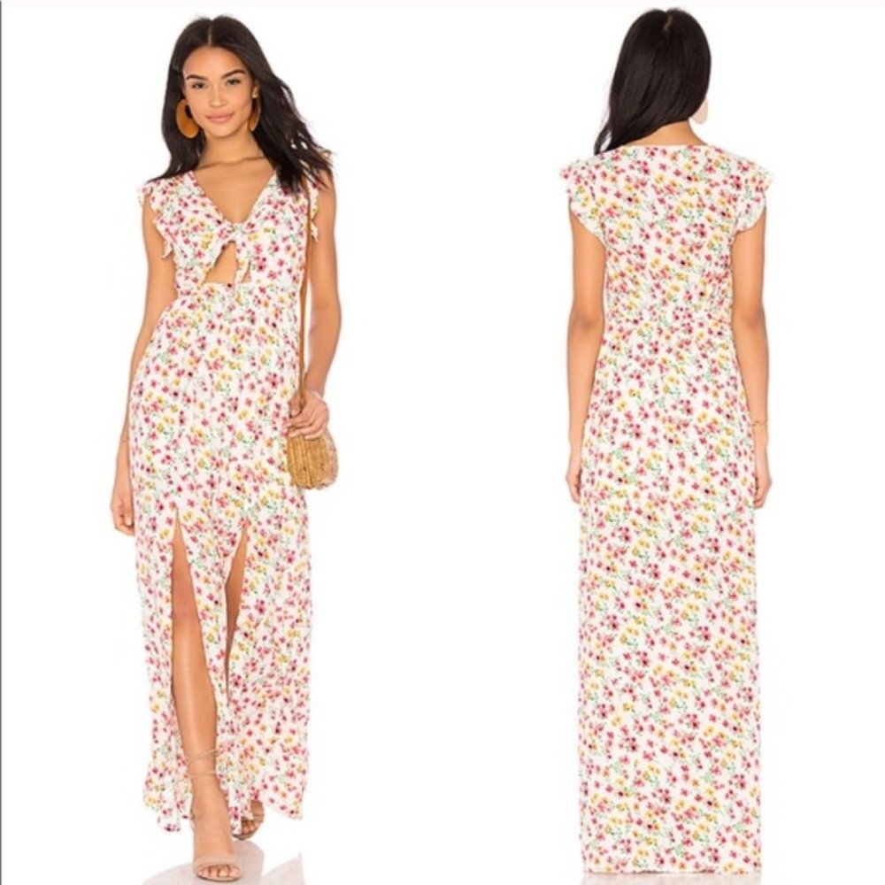 Cut Out Tie Front Maxi Dress Small NWOT